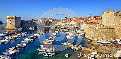 Old town port of Dubrovnik, Croatia Stock Photo