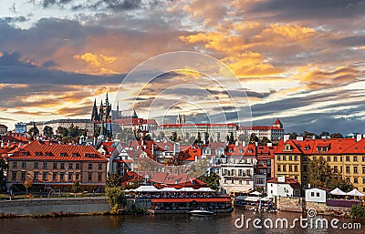 Old town of Prague, Czech Republic. Praha panorama landscape view. Stock Photo