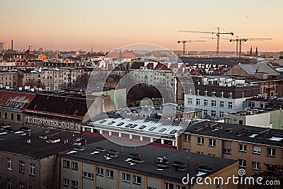 Old Town roofs at sunset. Europe, Poland Stock Photo