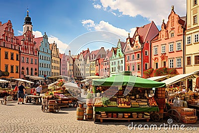 The old town of Rothenburg ob der Tauber in Germany, AI Generated Stock Photo