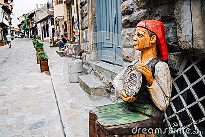 Old town Samovodska Charshia market in Veliko Tarnovo, Bulgaria Editorial Stock Photo