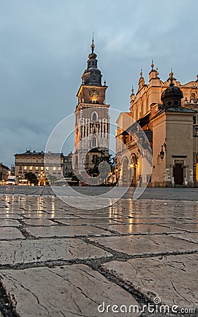 Old Town Square Krakow Stock Photo