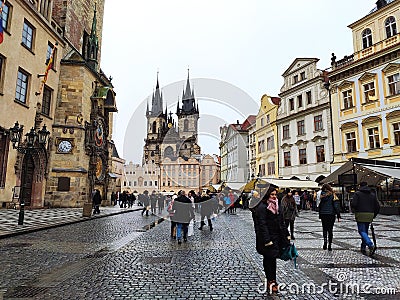 Old Town Square in Prague Editorial Stock Photo