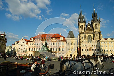 Old town square in prague Editorial Stock Photo