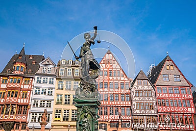 Old town square romerberg in Frankfurt, Germany Stock Photo