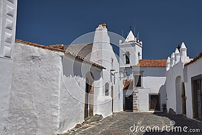 Old town street view in Monsaraz, Alentejo, Portugal Stock Photo