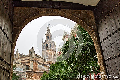 Old town streets in Seville, Spain Editorial Stock Photo