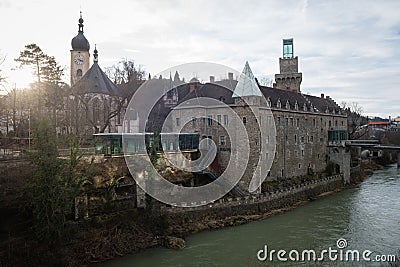 The old town of Waidhofen an der Ybbs during sunset, Austria Stock Photo