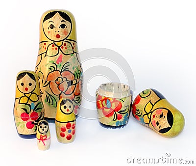 Old toy, a nested doll Stock Photo