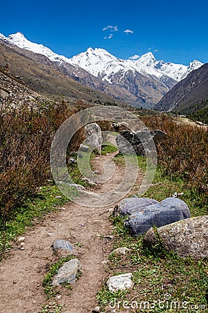Old trade route to Tibet from Sangla Valley. Himachal Pradesh, India Stock Photo