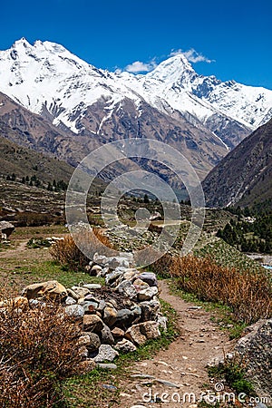 Old trade route to Tibet from Sangla Valley. Himachal Pradesh, India Stock Photo