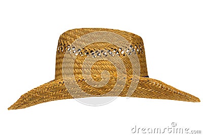 Old Traditional American Farmer Straw Hat Isolated Stock Image - Image