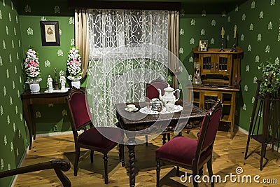 Old traditional bourgeois living room. Editorial Stock Photo