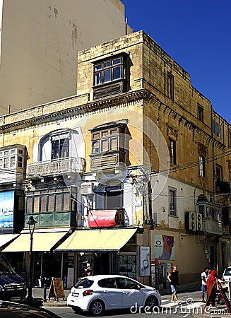 Old traditional homes of Malta Editorial Stock Photo