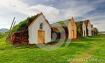 Old traditional Icelandic farm - Glaumber Stock Photo