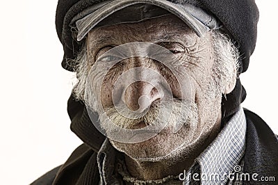 Old traditional lebanese man with mustache Stock Photo