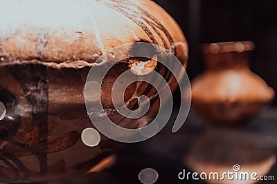 Old traditional Macedonian kitchen items on display in the museum Editorial Stock Photo