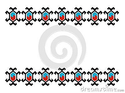 Seamless pattern with squares, Serbian ornament, isolated on white background Stock Photo