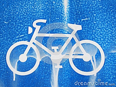 An old traffic sign , bicycle sign Stock Photo