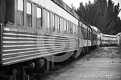 Old train in trainyard Stock Photo