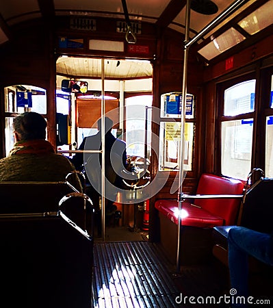 The old trams of Lisbon Editorial Stock Photo