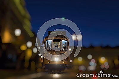 Old Trams in Lisbon, Portugal Editorial Stock Photo