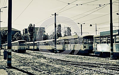 Old Trams Stock Photo