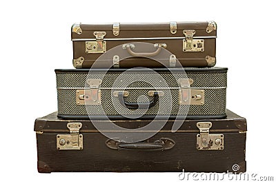 Old travel suitcases Stock Photo