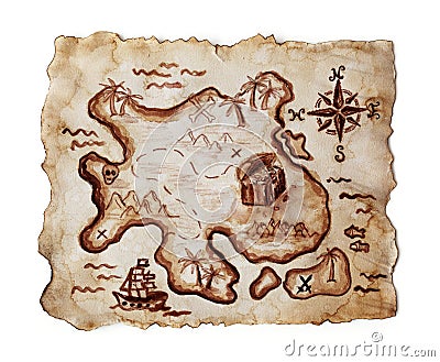 Old treasure map Stock Photo