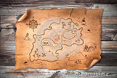 Old treasure map Stock Photo