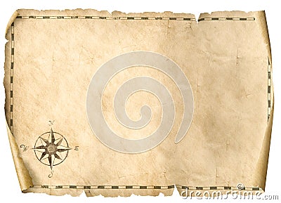 Treasure blank map isolated background 3d illustration Stock Photo