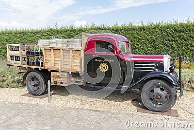 Old Truck, Wine production in the old days, machines from old fashioned wine production in Spain, Machines on instruments for Editorial Stock Photo