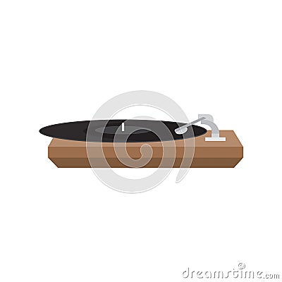 Old turntables flat vector icon design illustration Vector Illustration