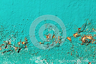 Old turquoise wall Stock Photo