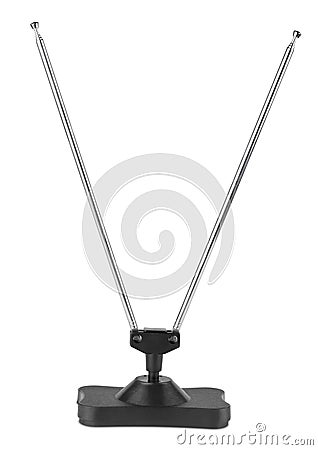 Old tv antenna on white Stock Photo