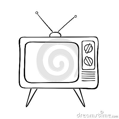 Old tv set Vector Illustration