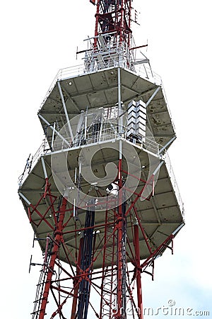 Old TV tower with telecom equipment in Pyatigorsk, Russia Stock Photo