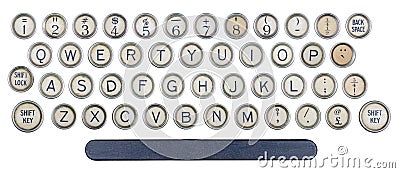 Old typewriter buttons Stock Photo