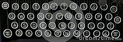 Old typewriter keyboard Stock Photo