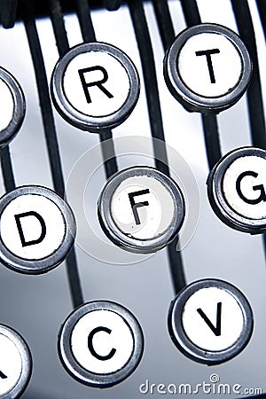 Old typewriter keytops Stock Photo