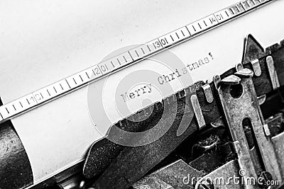 Old typewriter - Merry Christmas Stock Photo