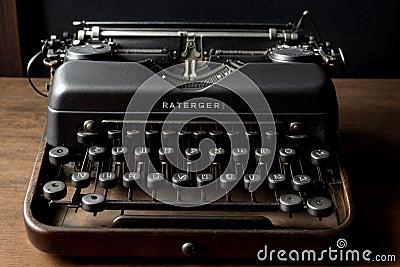 An old typewriter s keys clacking into a thunderstorm Stock Photo