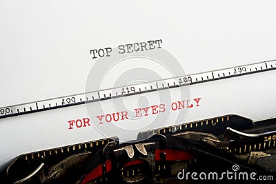 Top Secret Typewriter Stock Photo