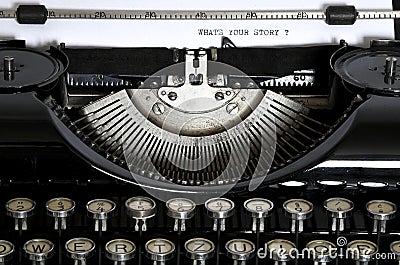An old typewriter with the text What`s your Stor Stock Photo