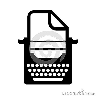 Old typewriter vector icon Vector Illustration