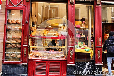 Old typical bakery in the Chueca district of Madrid Editorial Stock Photo