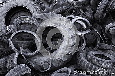 Old tyres Stock Photo