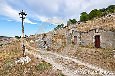 Old undergroung wine cellars in FuentidueÃ±a Stock Photo