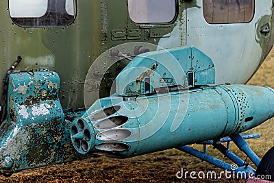 Old unguided rocket launcher on a museum outside Editorial Stock Photo