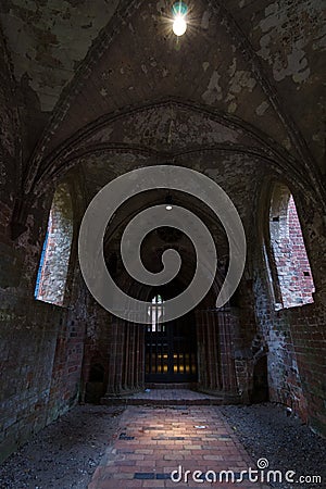 An old, unrestored part of Chorin Abbey. Editorial Stock Photo